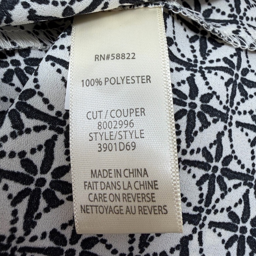 Max Studio NWT Crepe Tiered Maxi Dress Black Ivory Size M - Picture 9 of 12